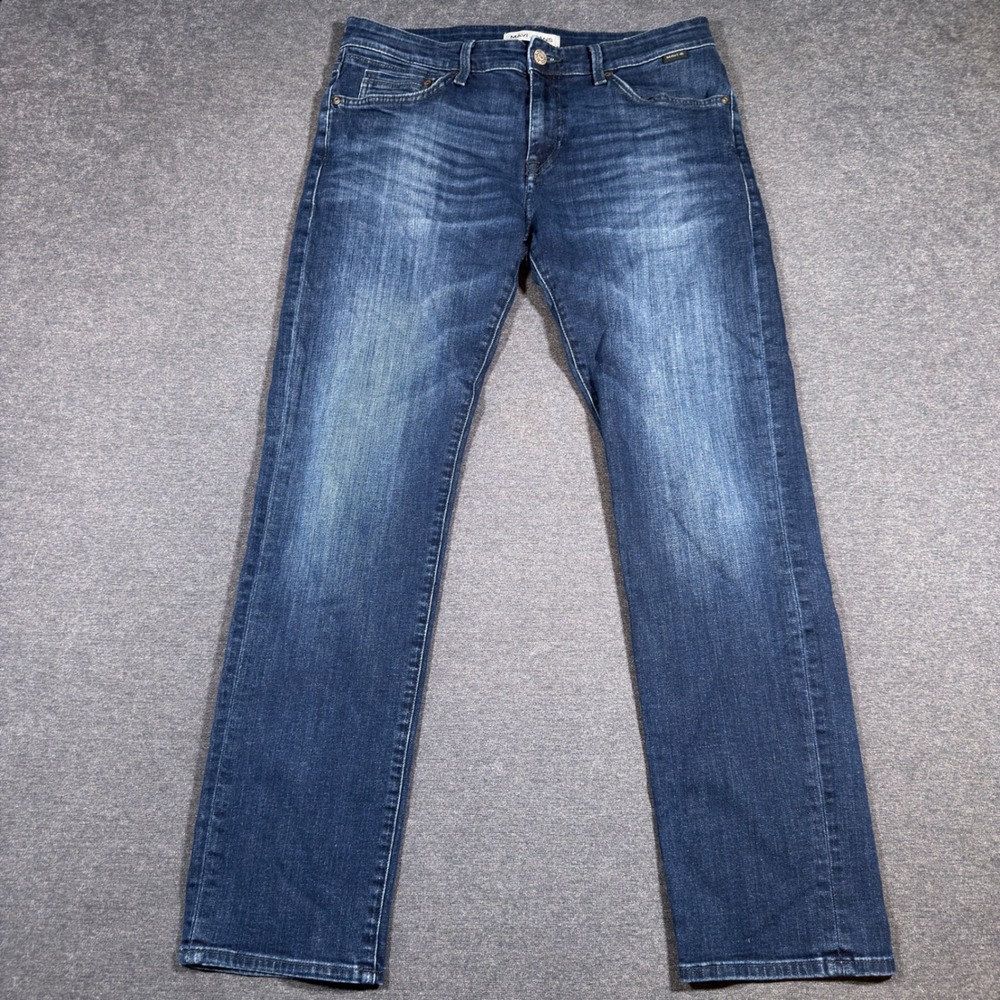 Mavi Marcus Slim Straight Leg Jeans Mens 32x32 Blue Denim Stretch Dark Wash